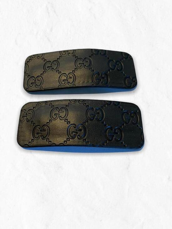 two recycled #leather Gucci Logo bags turned into hair clips main image 4